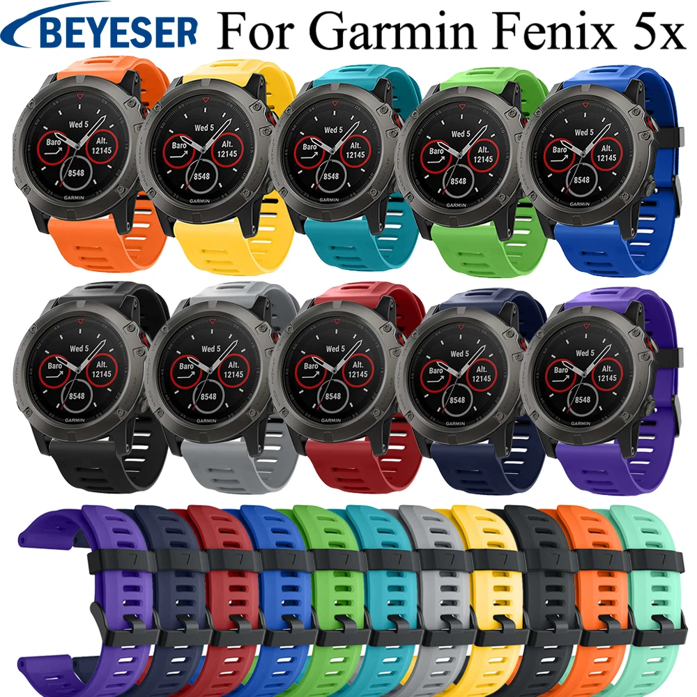 Ремешок для наручных часов Garmin Fenix 5X Fenix5X Plus силиконовый браслет 3 3HR ремешок умных