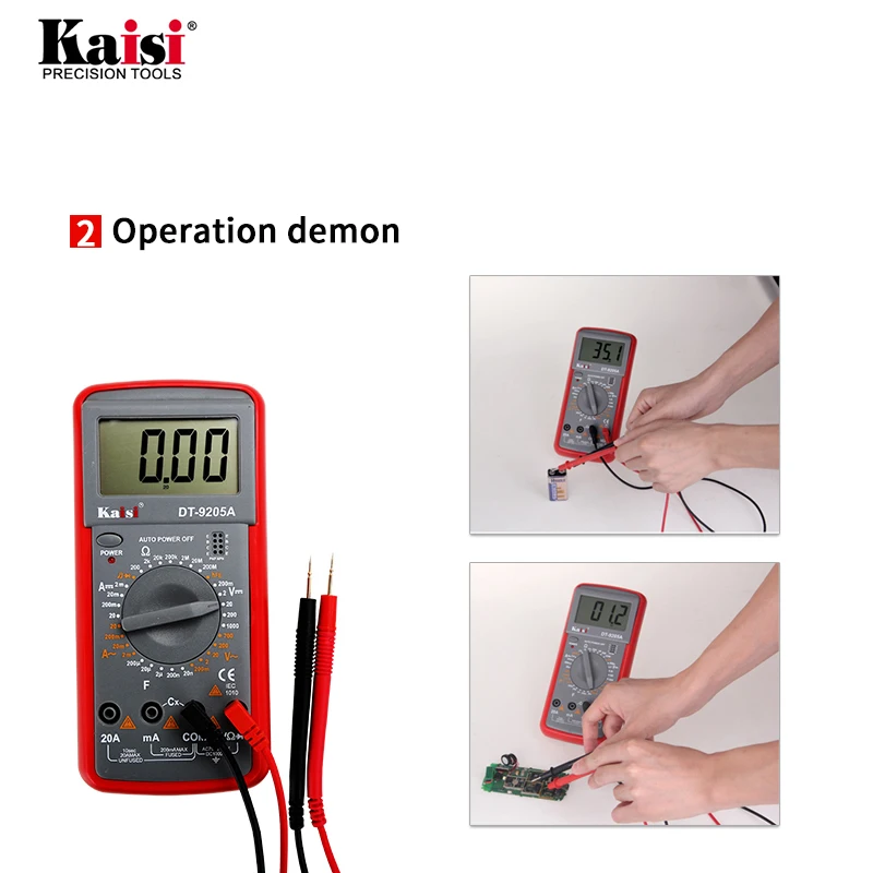 Kaisi DT-9205A Профессиональный ЖК-цифровой мультиметр электрический Ручной цифровой