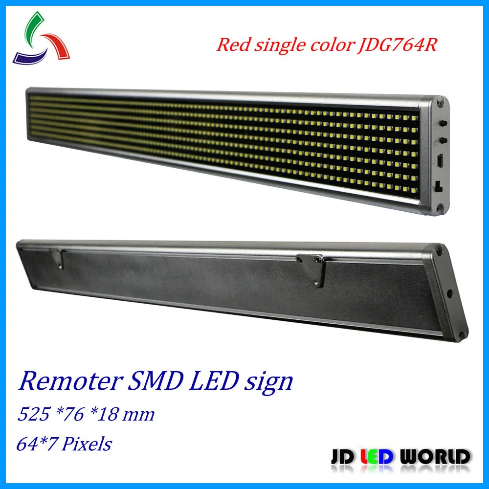 JDG764R SMD красный цвет ультра тонкий удаленный светодиодный движущийся знак для