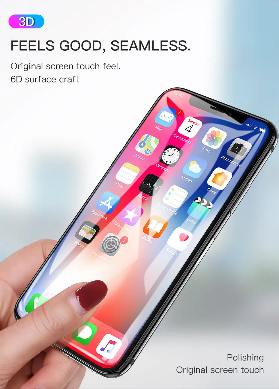 HOCO для Apple iPhone X XS Max XR Full HD защитная пленка из закаленного стекла для экрана 0,3 мм 3D полное покрытие защита сенсорного экрана