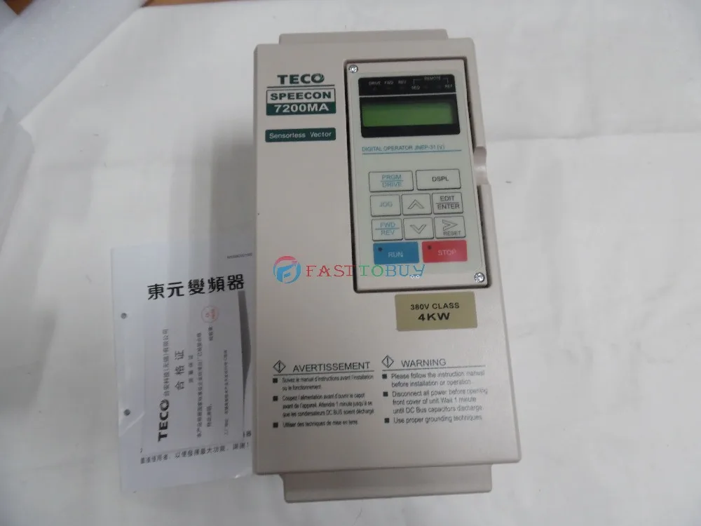Инвертор двигателя переменного тока TECO серия 7200MA 380V 5.4HP JNTMBGBB0005AZ OM 4000 Вт 3 фазы 380 ~