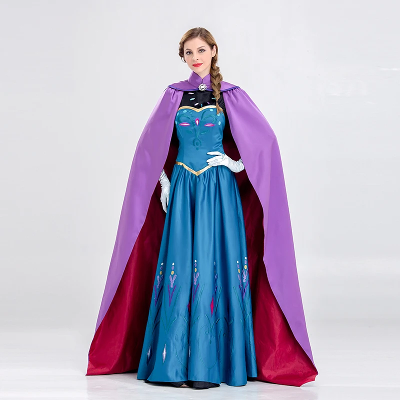 VASHEJIANG Роскошные принцессы queen Анна/костюм Эльзы взрослых Для женщин Анны костюм
