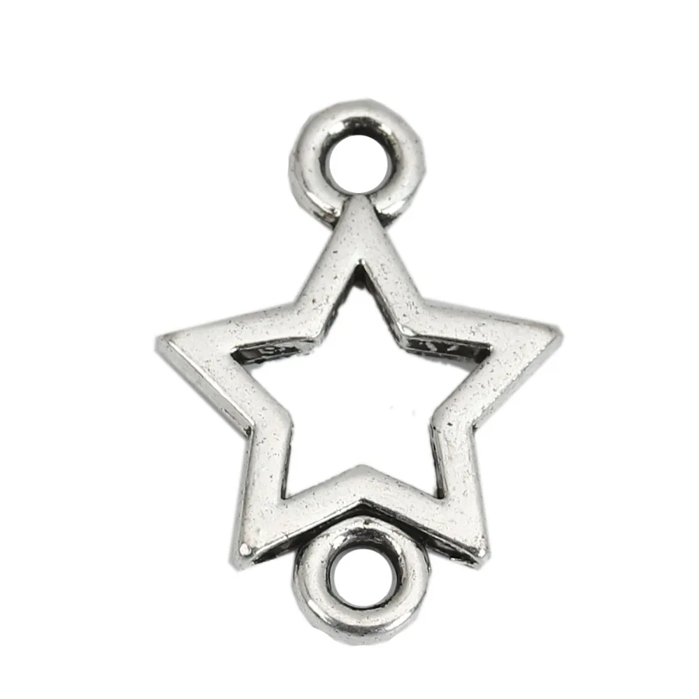 

DoreenBeads цинковые сплавы разъемы пентаграмма звезда серебряные ювелирные изделия аксессуары фурнитура 24 мм (1 дюйм) x 17 мм (5/8 дюйма), 50 шт.