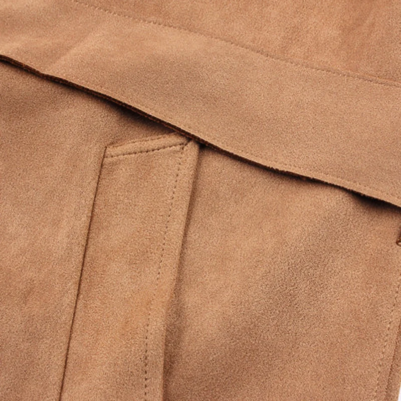 Женское длинное пальто Тренч модное женское новое зимнее замшевое с