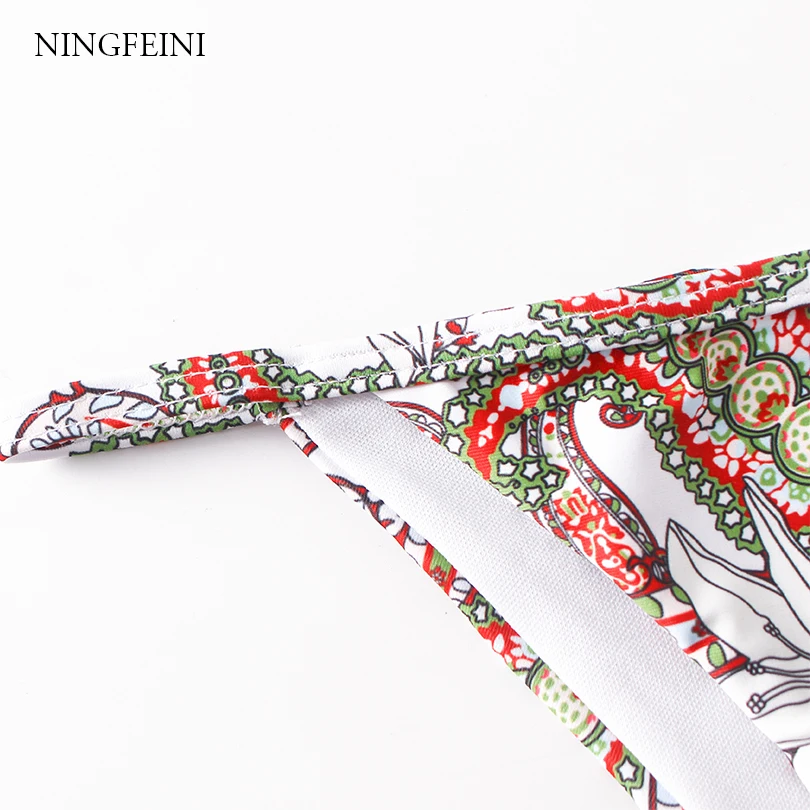 Ningfeini 2018 сексуальные бразильские бикини комплект кружевной бюстгальтер