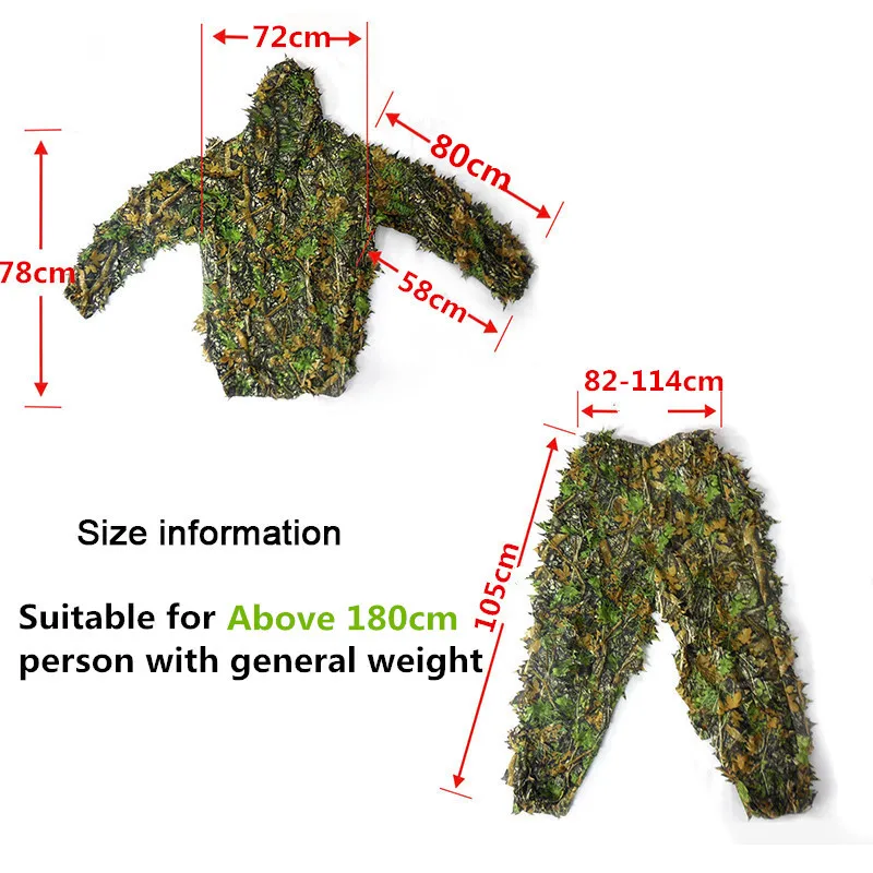 CS 3D лист Yowie Снайпер одежда 4 шт. Ghillie костюм+ джунгли кепки камуфляжные перчатки+ шарф для военной охоты