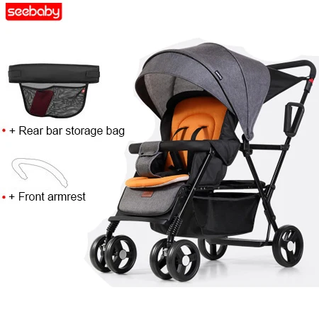 Seebaby Fold Twins детская коляска, двойная коляска, два сиденья, может стоить/сидеть, подходит для новорожденных, детская коляска - Цвет: Gray 1