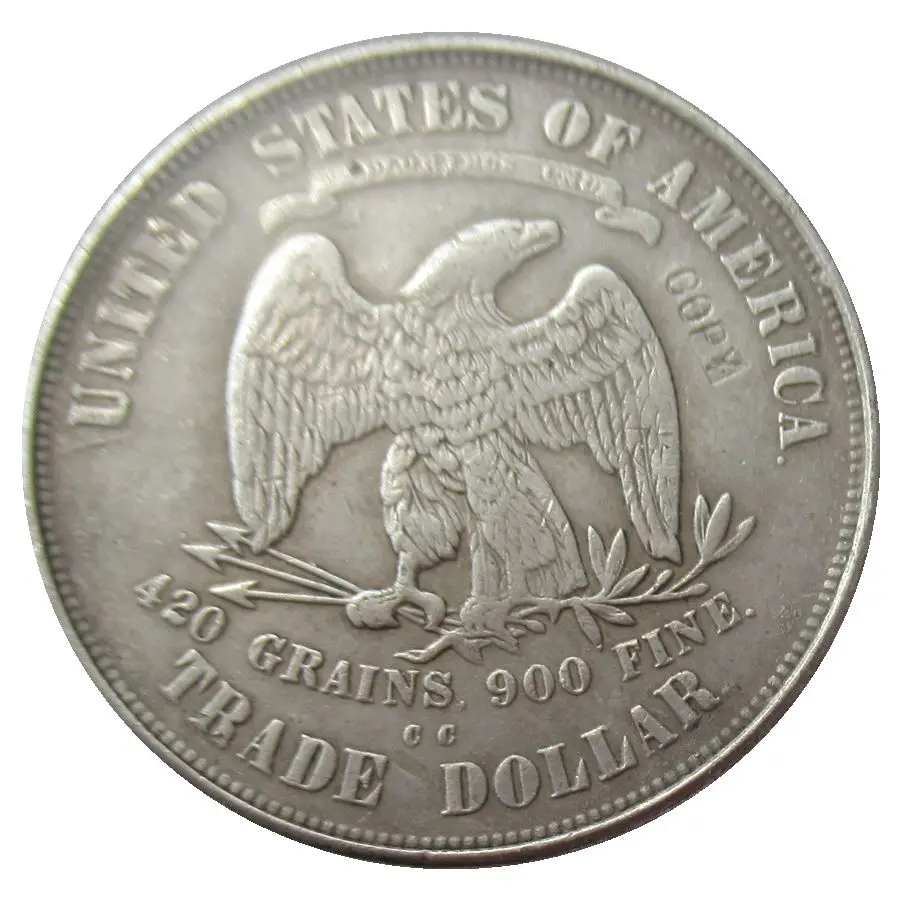 

US Coins 1878CC Trade Dollar Copy Coins Silver Plated