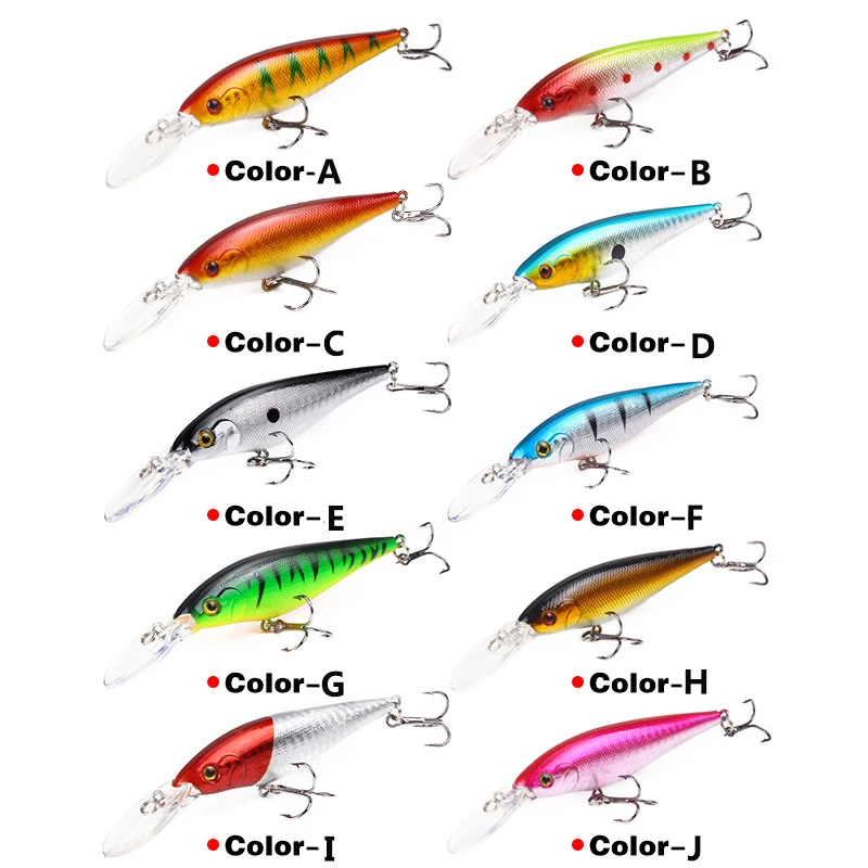 

East Rain 11cm 9.5g Fishing Lure Minnow Artificial Hard Bait 6# Hook 3D Eyes Wobbler Crankbait Free shipping