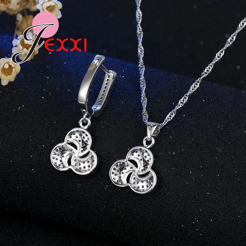 Полностью Стразы три луны в форме ветряной мельницы ожерелье серьги женский