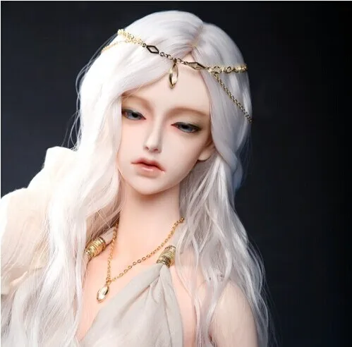 Парик для куклы Bjd Sd 1/3 1/4 1/6 1/8 высокотемпературная проволока длинные белые