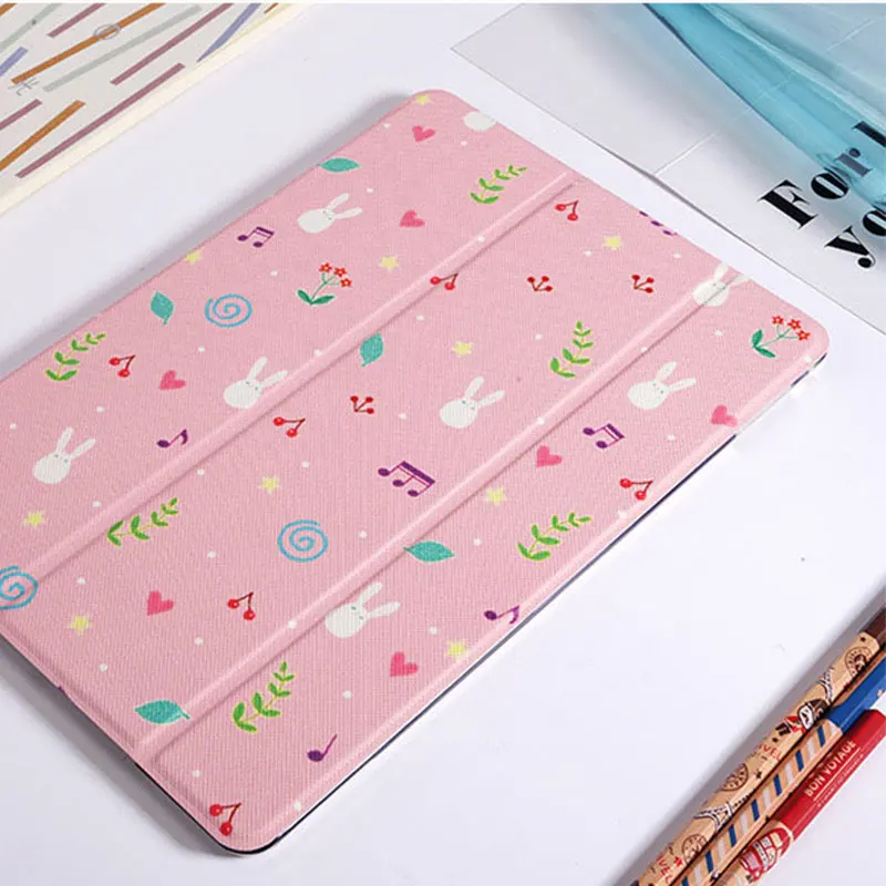 Мультяшный романтичный розовый чехол-Кролик для ipad 2 018 9,7 air 1 2 кожаный чехол для ipad 2 Mini 1 2 3 милый умный чехол-подставка чехол s