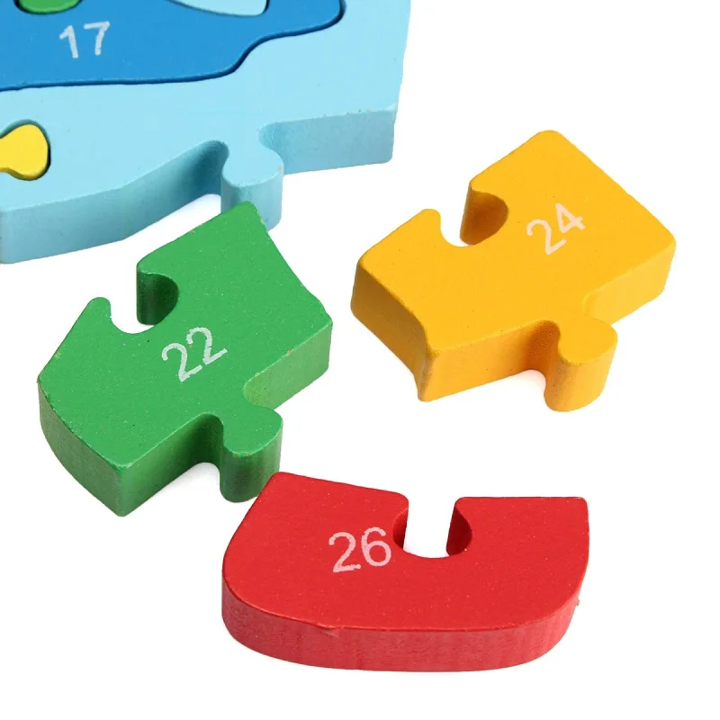 English Alphabet 1-26 Number Building blocks Wooden Toys Animal Shape Words Digital Game early Educational Jigsaws | Игрушки и хобби