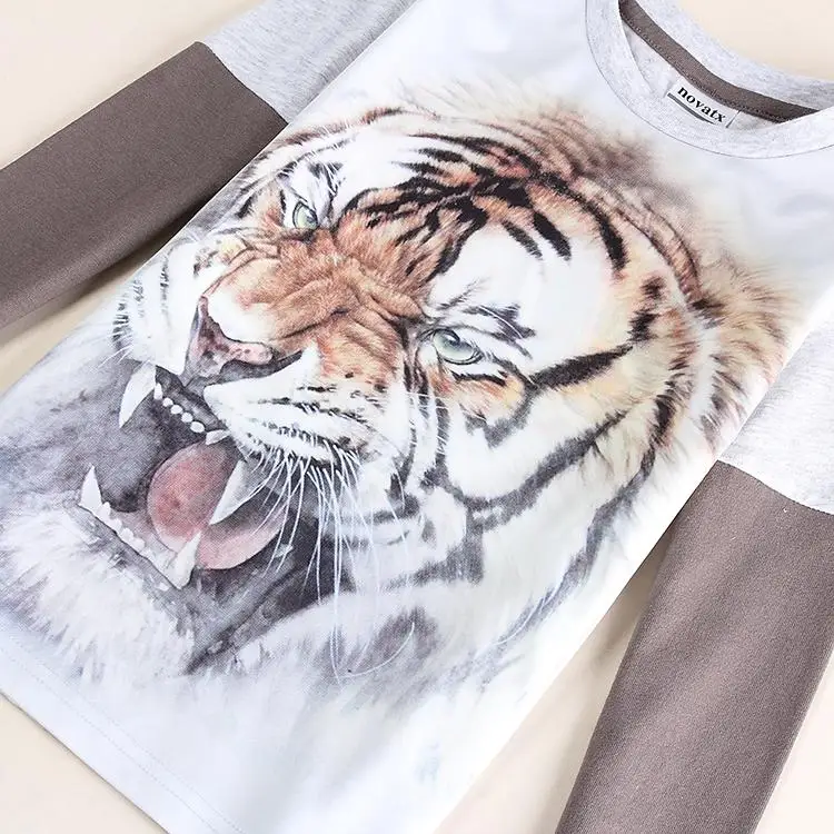 2018 Прохладный тигр детская футболка для мальчика мальчиков одежда брендовая