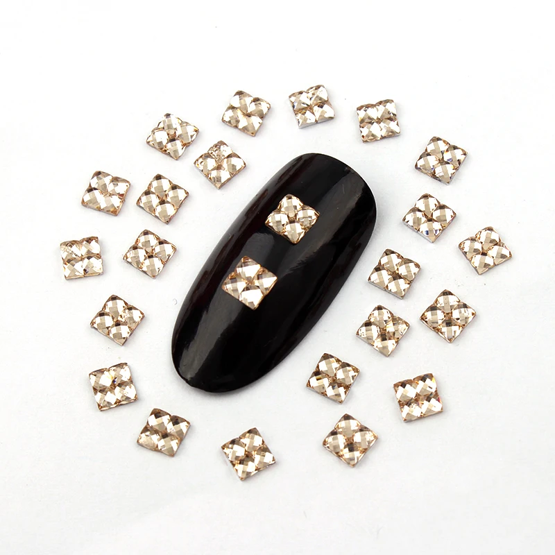 1000 шт. смешанный AB Цвет 4 мм смола квадратный дизайн ногтей Смола Rhineston DIY украшения для ногтей свадебное платье украшения