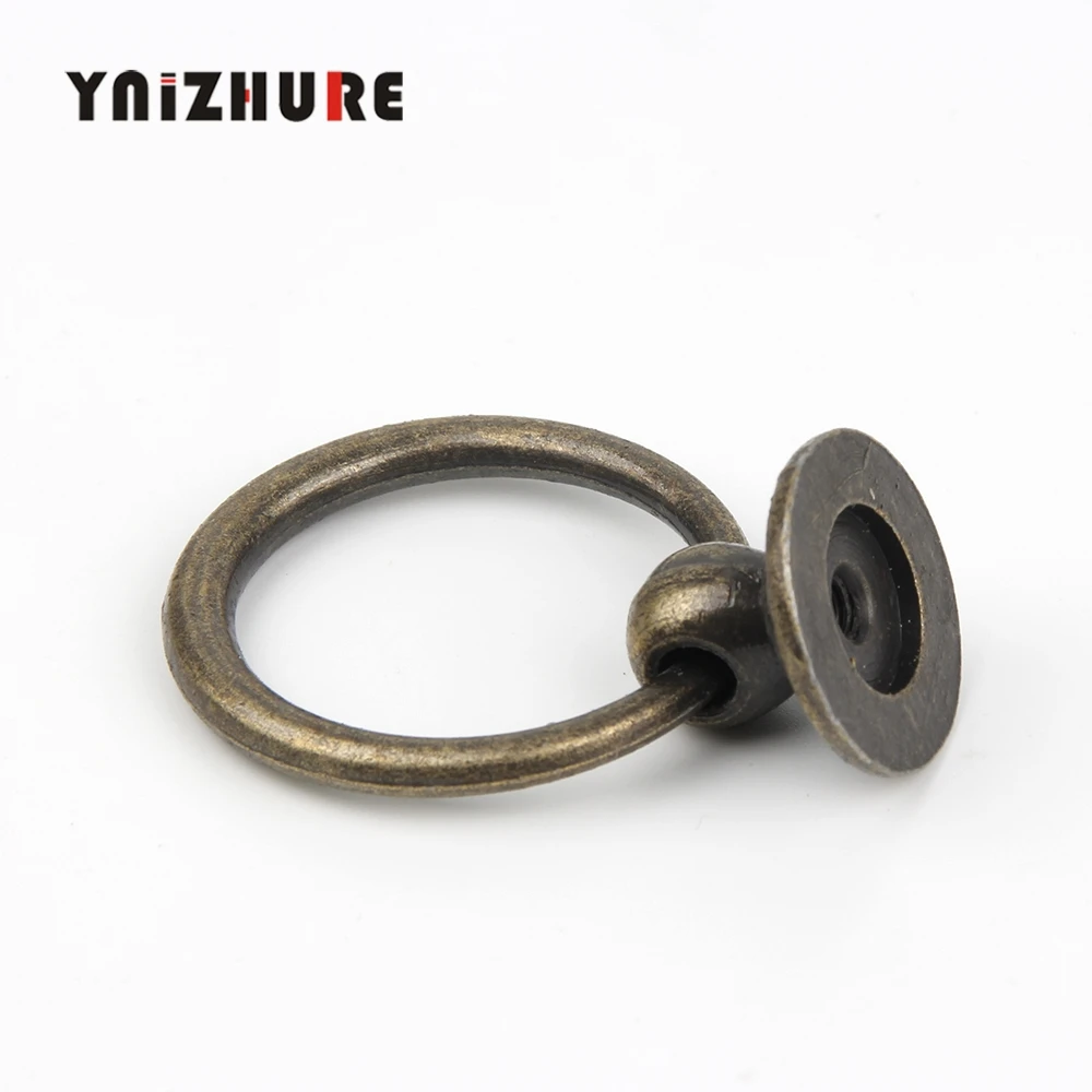 10 шт. Винтаж бронза ручка шкафа/цинковый сплав ящика кольцо оборудования для