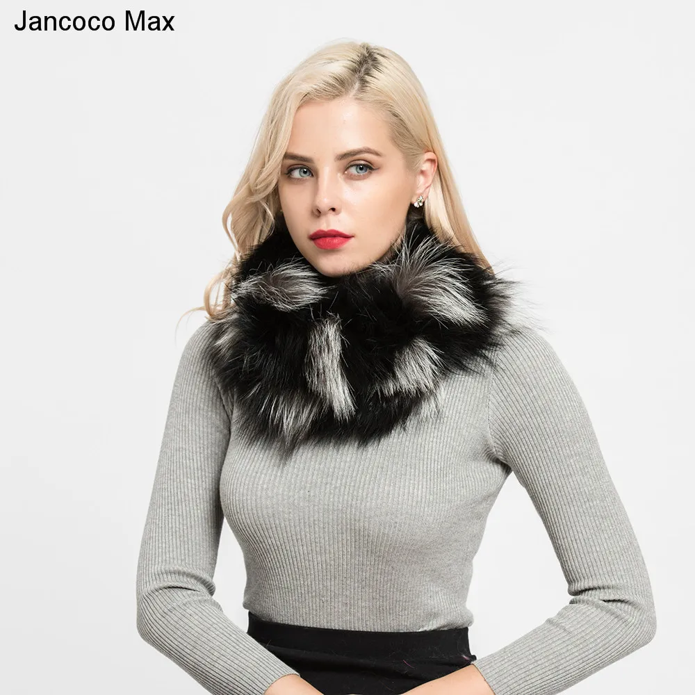 Jancoco Max реальный лисий мех шарф Стиль смешанные цветные шали зимние мягкие теплые глушители оптом/в розницу S7181