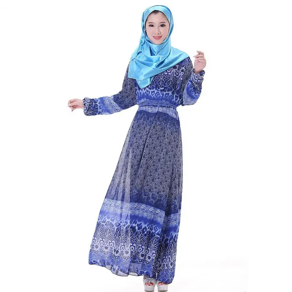 Ремень! Макси с принтом шифоновое платье в этническом Стиль 2017 винтажном стиле