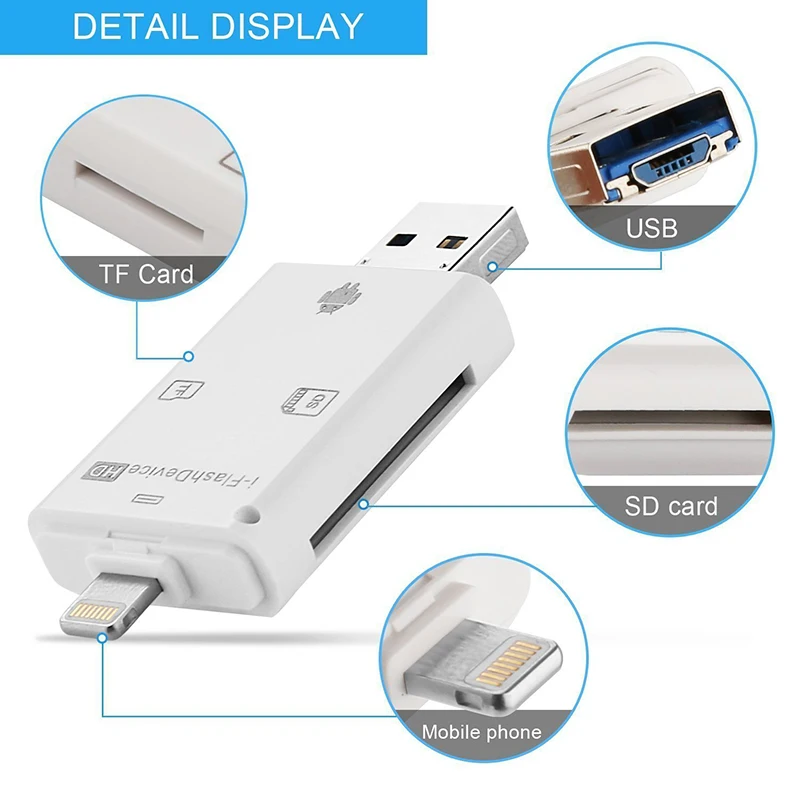Reilim 3in 1 SD кард-ридер для iphone ipad iFlash OTG адаптер Micro USB кард-ридер конвертер для iphone/ipad/ipod Android