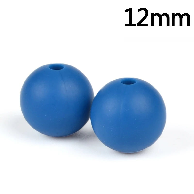 Vivid blue LOFCA, 12 мм, круглая форма, 20 шт./лот, силиконовые бусины для прорезывания зубов, для DIY, для кормления, ожерелья, пищевого качества, жевательные бусины - Цвет: Vivid blue