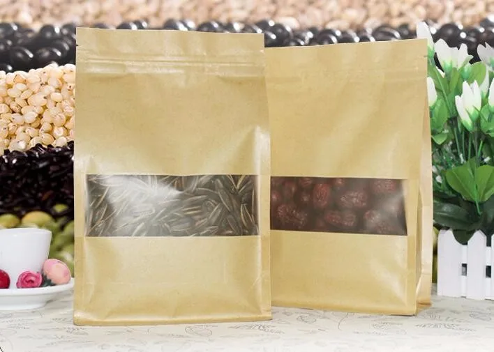 Упаковка из крафт бумаги упаковка для хранения продуктов сумка Doy пакет стоячий