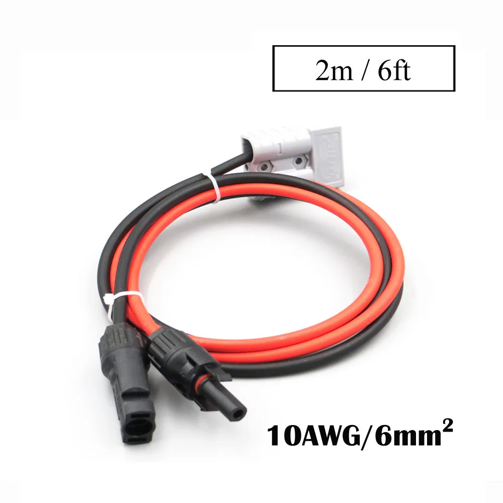6FT 10AWG 2,5/4/6mm2 MC4 разъем Удлинительный кабель 1 м 2 м 3 м 5 м 10 м SH50 штекер 50A SMH Панели солнечные быстро подключить Tab Батарея соединение - Color: 6FT 10AWG