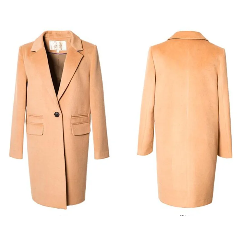 Куртка женская с отложным воротником средней длины однотонная PQ303 2018|Женские