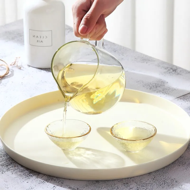 Поднос из бамбукового волокна ярких цветов Круглый минималистичный поднос для