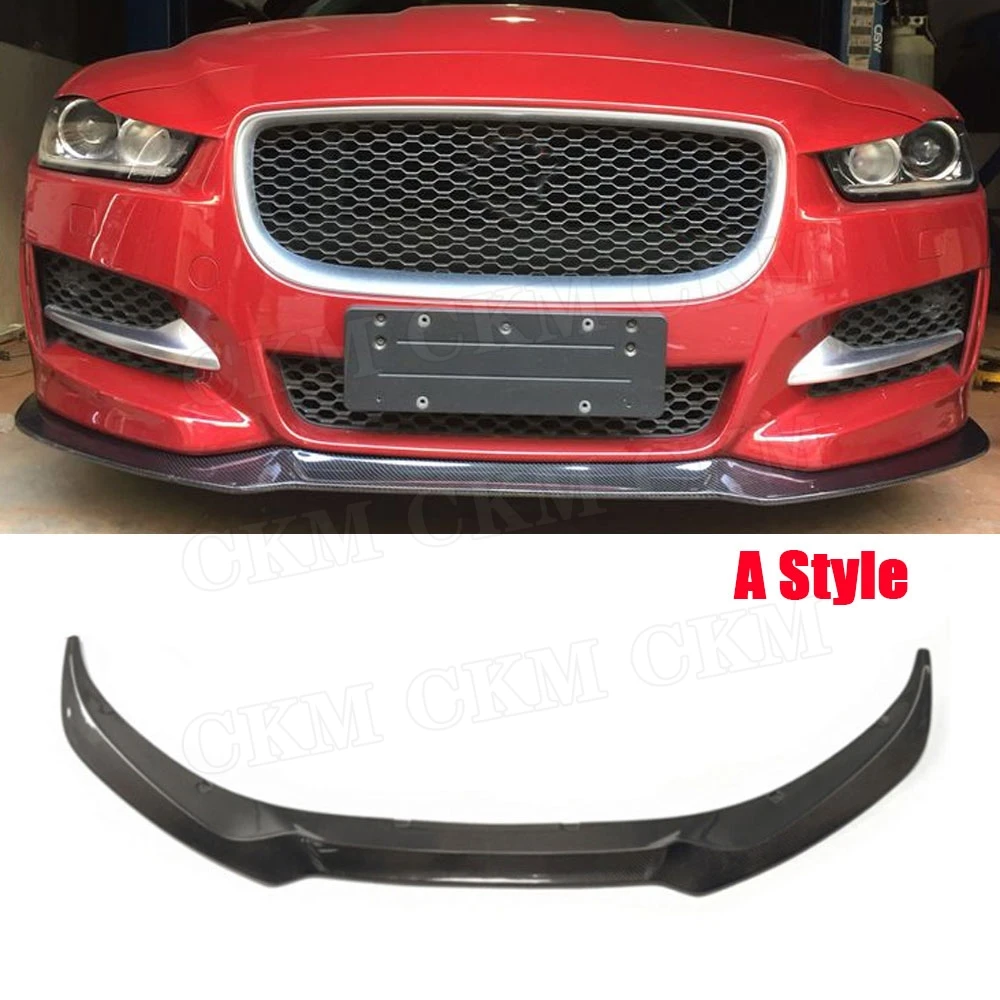 Передний спойлер для подбородка губ из углеродного волокна Jaguar XE Sedan 4 Door 2015 2018 A