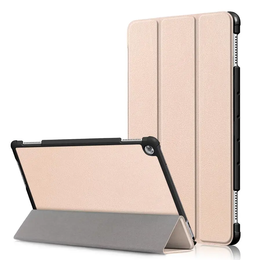 Чехол для huawei MediaPad M5 lite 10 BAH2-W19/L09 10,1 ''чехол huawei M5 Lite 10 режима сна-подставка с откидной крышкой из кожи Funda+ стилус - Цвет: Золотой
