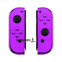 extremerate custom chrome purple housing shell cover with full set buttons for ns switch oled joycon controller