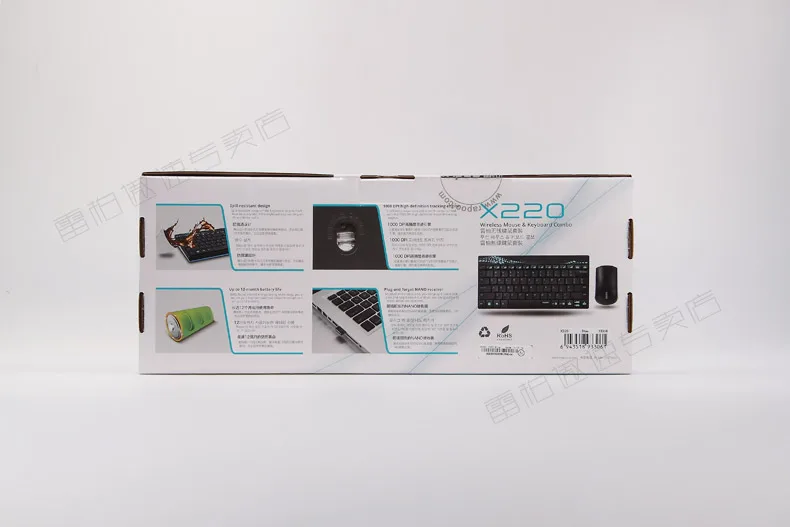 Водонепроницаемый Rapoo X220 2,4G Мультимедиа мини беспроводная клавиатура и мышь комбо для ПК Mac ноутбуки настольные компьютеры геймер