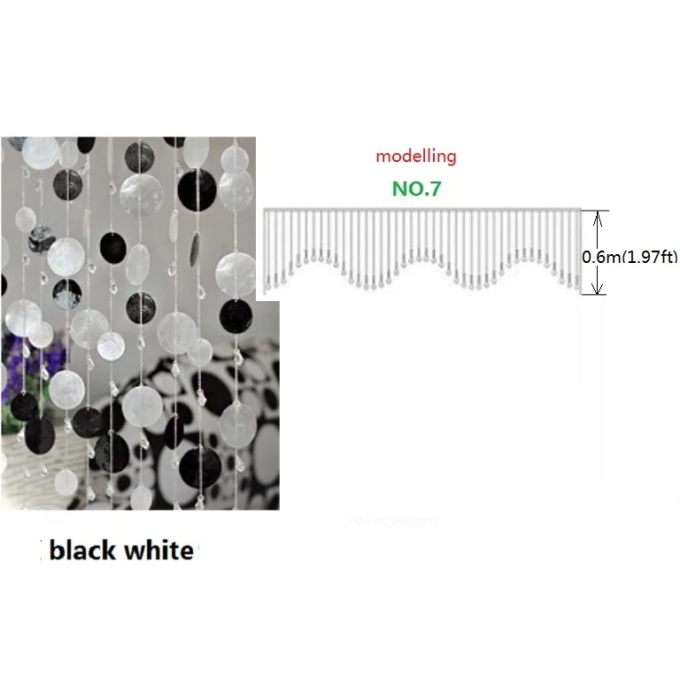 42pcs black white № 7 готовая занавеска 42 шт./лот, цветная оболочка, Хрустальная бусина, занавеска для двери, занавеска для крыльца, перегородка, Рождественское украшение 02 - Цвет: 42pcs black white