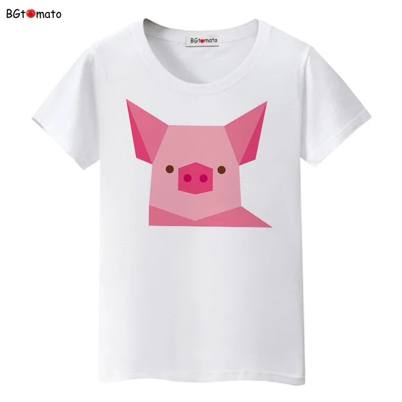 Футболка bgtomato с изображением милого поросенка женская модная футболка розового