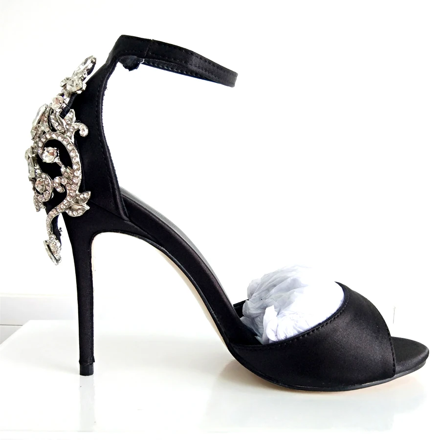 Женские летние роскошные сандалии со стразами женские на высоком каблуке модная