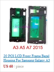 Для samsung Galaxy J5 J7 J510 J710 средняя рамка Корпус Внешняя рамка Шасси+ объектив камеры+ кнопки Запчасти
