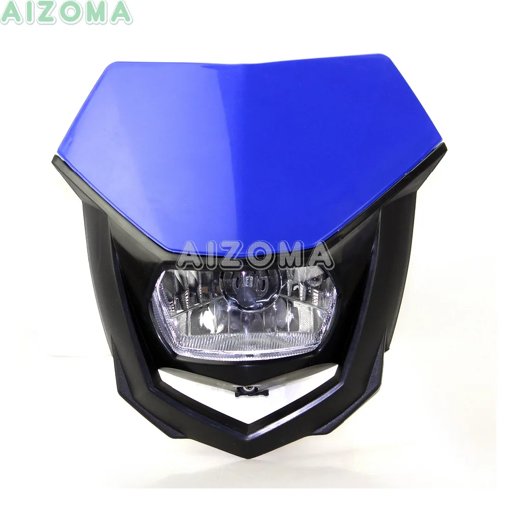 Синий крест светодиодный/лампочки, обтекаемые фары для Yamaha XT WR YZ TTR WRF 125/230/250/250F/426/450/450F супермото, универсальный