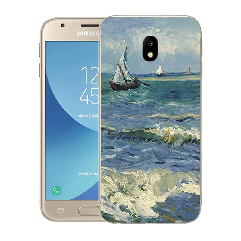 Мягкий силиконовый чехол для телефона Samsung J3 2017 J3(7) Модный с принтом Galaxy J330F SM-J330F DS