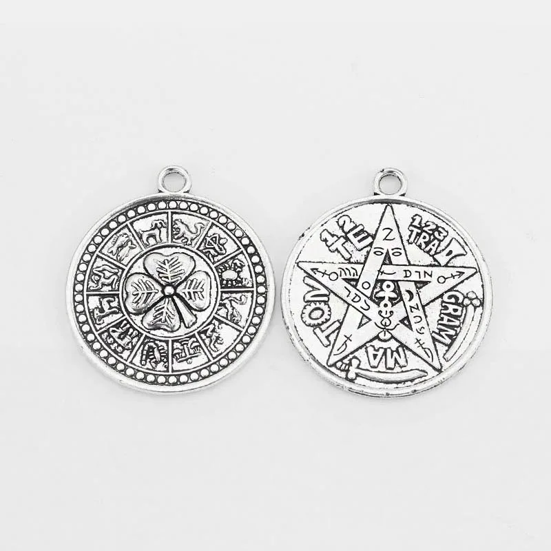 3pcs SanMIGUEL ARCANGEL/TETRAGRAMMATON/LEAF Zodiac/EYE Pentagram Pagan Wiccan Amulet Charms Pendant Statement | Украшения и