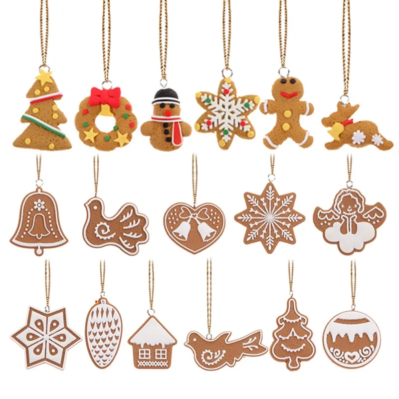 6/11/17Pcs Christmas Ornaments Deer Snowman Tree Pendant decoracion navidad New Year Decor Party Supplies | Дом и сад