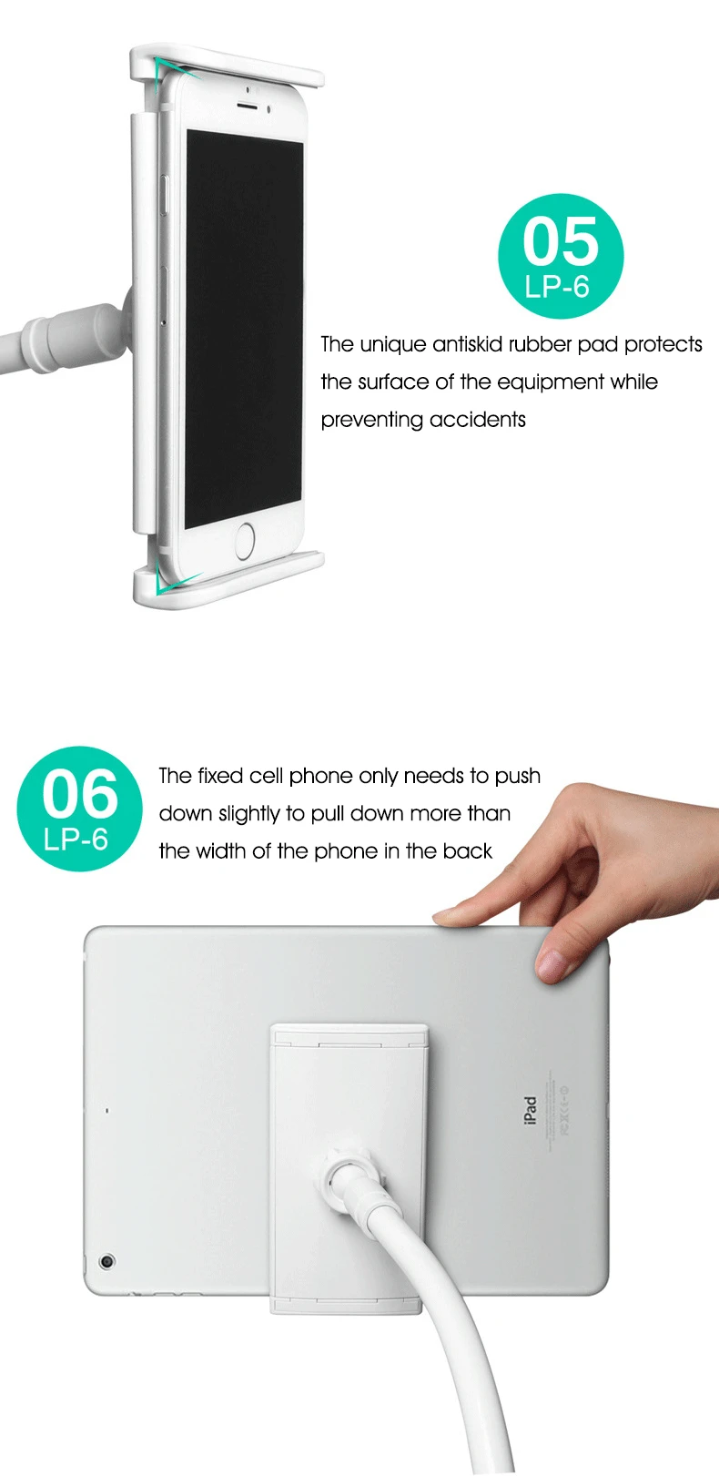 4-10,5 ''универсальная настольная подставка для планшета для ipad Air 1 2 Mini 1 гибкий вращающийся кронштейн держатель Поддержка для M ipad 2