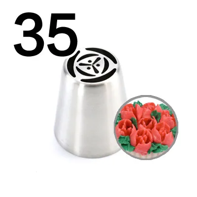 35 15 стилей#304 наконечники для выпечки из нержавеющей стали в русском стиле, 1 кондитерский мешок, русские конвертеры соплов, муфта, инструменты для торта - Цвет: 35