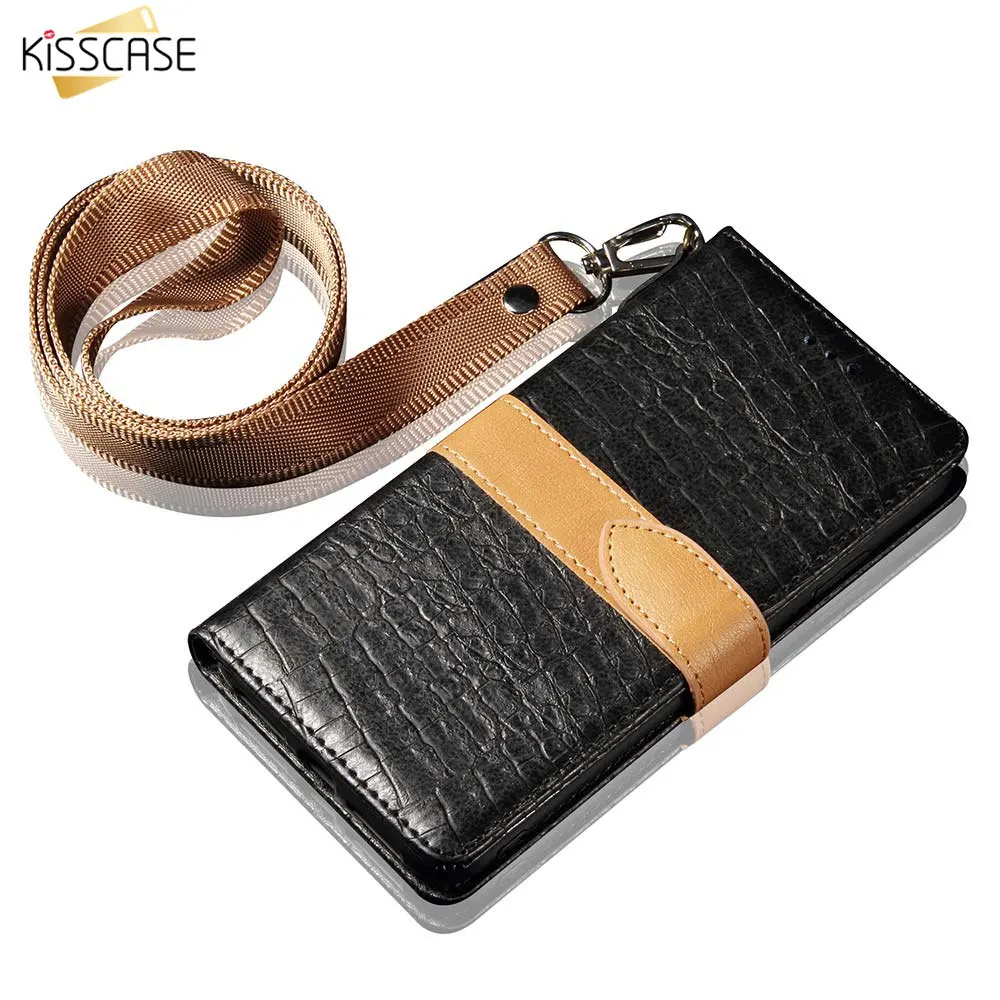 KISSCASE стильный кожаный кошелек чехол для iPhone 7 XR XS MAX X крокодиловая кожа телефона