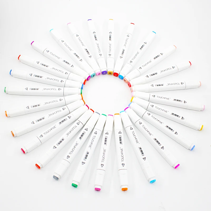 Пользовательские цвета TouchFive Маркеры Ручка с двойной головкой спирт мягкий и