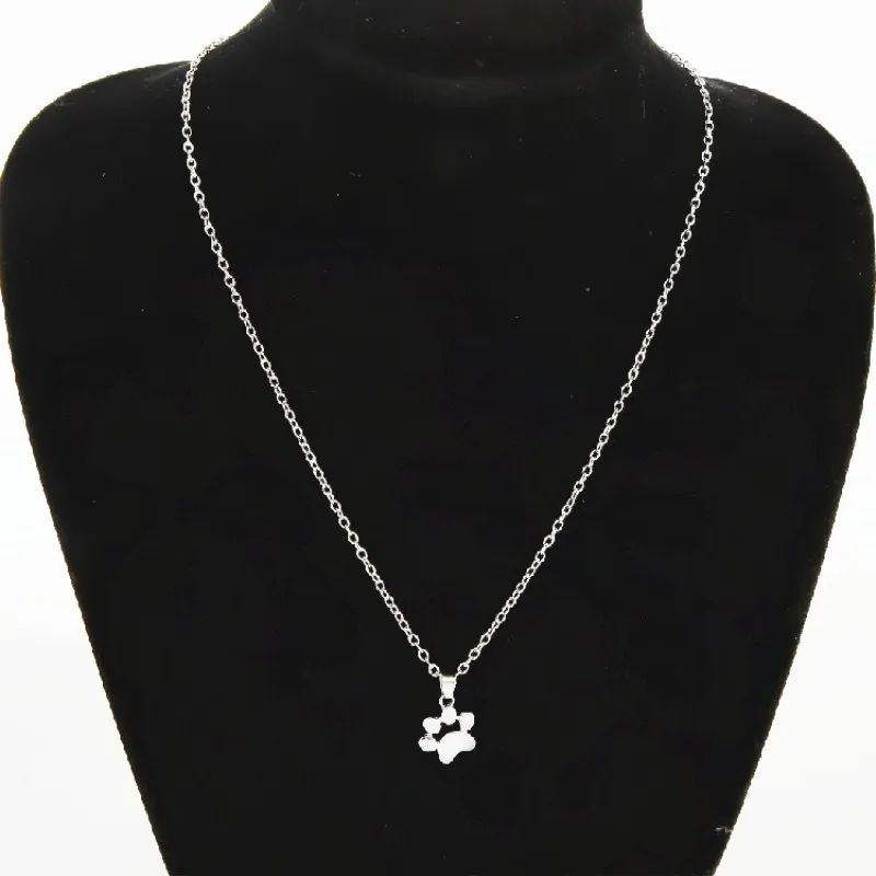 Мода Собака Кот Paw след Золото животных кулон ожерелья для женщин ювелирные