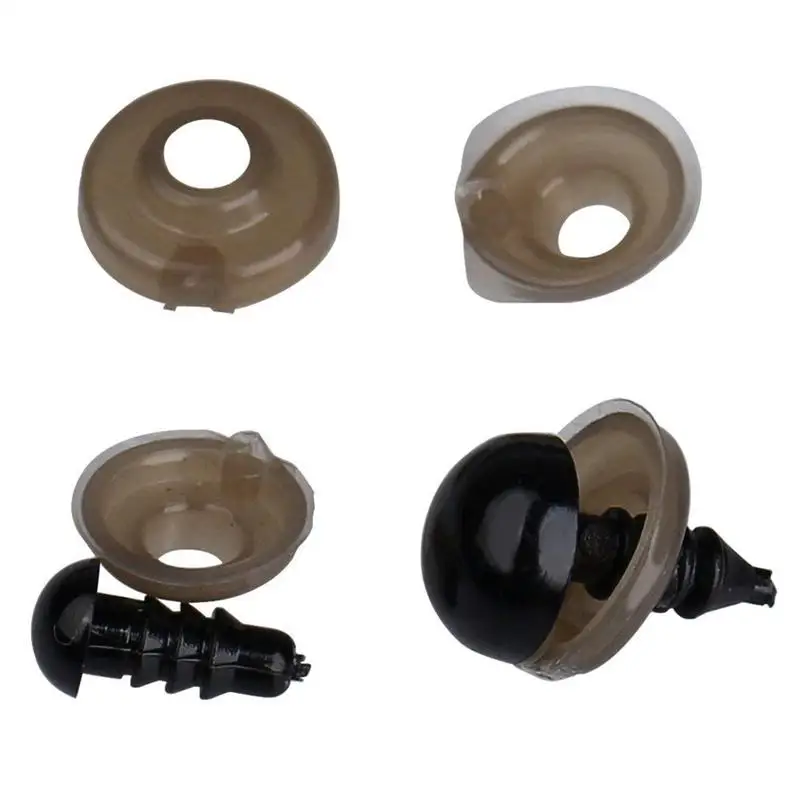 100 шт 6-12 мм пластиковые безопасные глаза, черные безопасные глаза для изготовления кукол с 100 шайбой для игрушек Изготовление поделок своими руками
