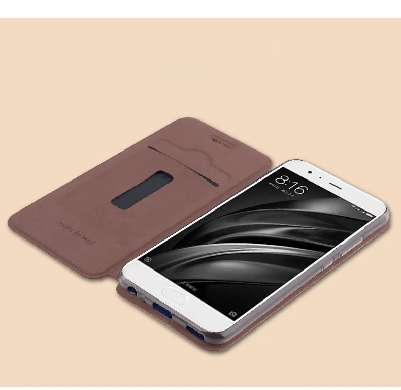 Оригинальный чехол Mofi для xiaomi mi6 (5 15 дюйма) роскошный из искусственной кожи с