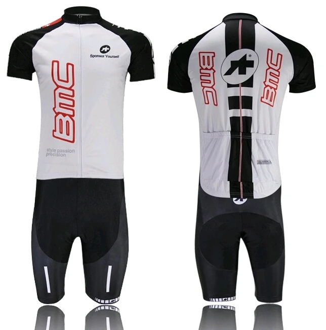 Men's white & black Bicycle Riding short-sleeved jersey + bib shorts suit | Спорт и развлечения