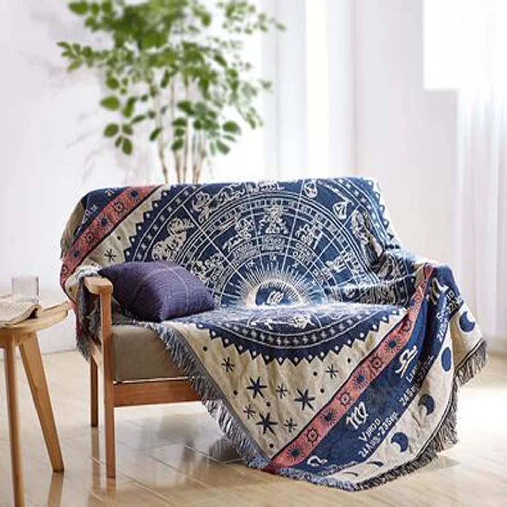 Богемное Хлопковое трикотажное одеяло на кровать мягкое полотенце для