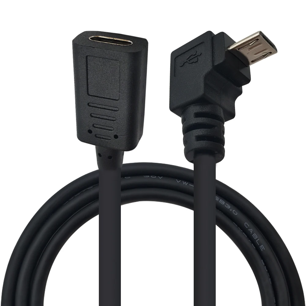 DANSPEED USB 3.1 Type C Female to Micro 5Pin Male Straight Left Right Up Down Head Charging Adapter Cable 25cm Length | Электроника